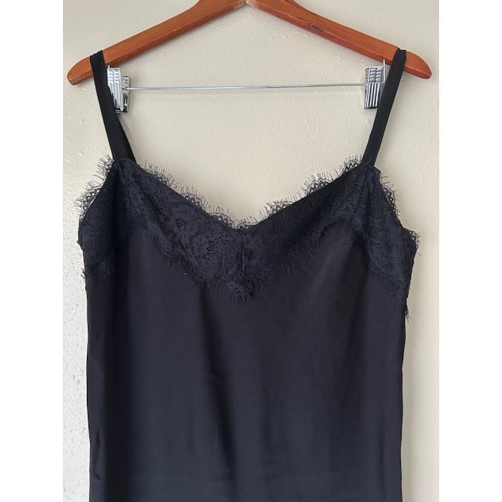 Rebecca Minkoff Black Lace Trim Midi Slip Dress Size Medium - Picture 7 of 14